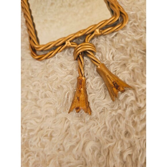 Homco Vintage Gold-Tone Metal Mirrors, Set 2 - Picture 4 of 7